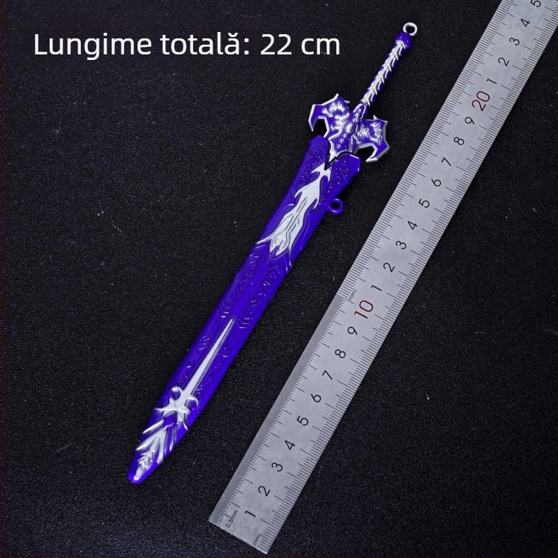 Sabie magic Longwei, 22 cm - ornament din aliaj, inspirat din sabia God and Demon Sword din anime