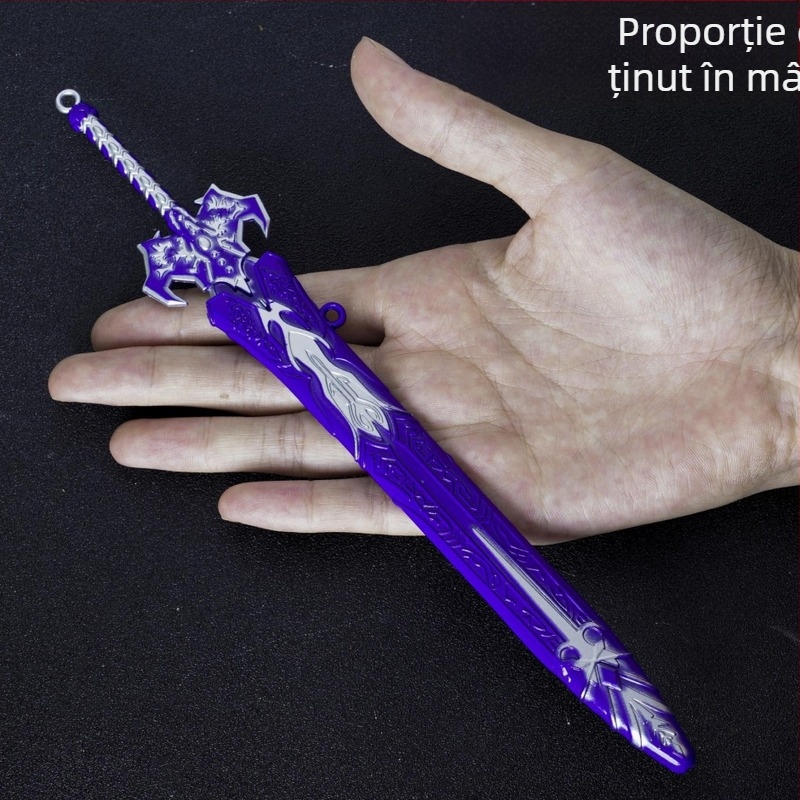 Sabie magic Longwei, 22 cm - ornament din aliaj, inspirat din sabia God and Demon Sword din anime