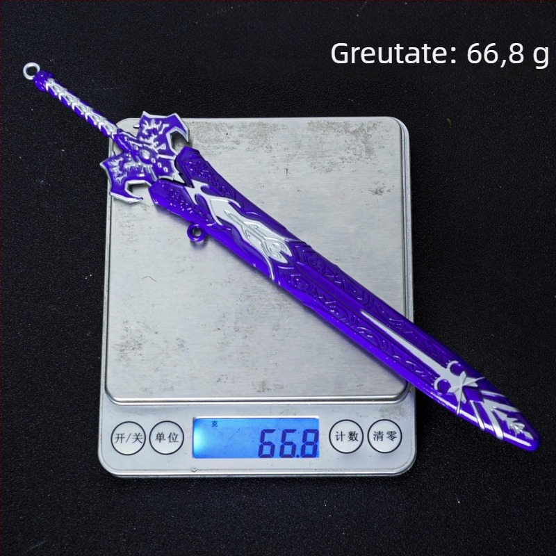 Sabie magic Longwei, 22 cm - ornament din aliaj, inspirat din sabia God and Demon Sword din anime