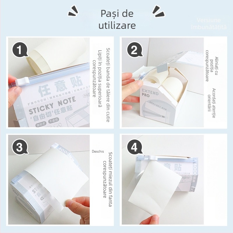 Yitong Note adezive cu tăiere liberă, bloc de memo lipicios pentru notițe și corectarea erorilor, note extensibile