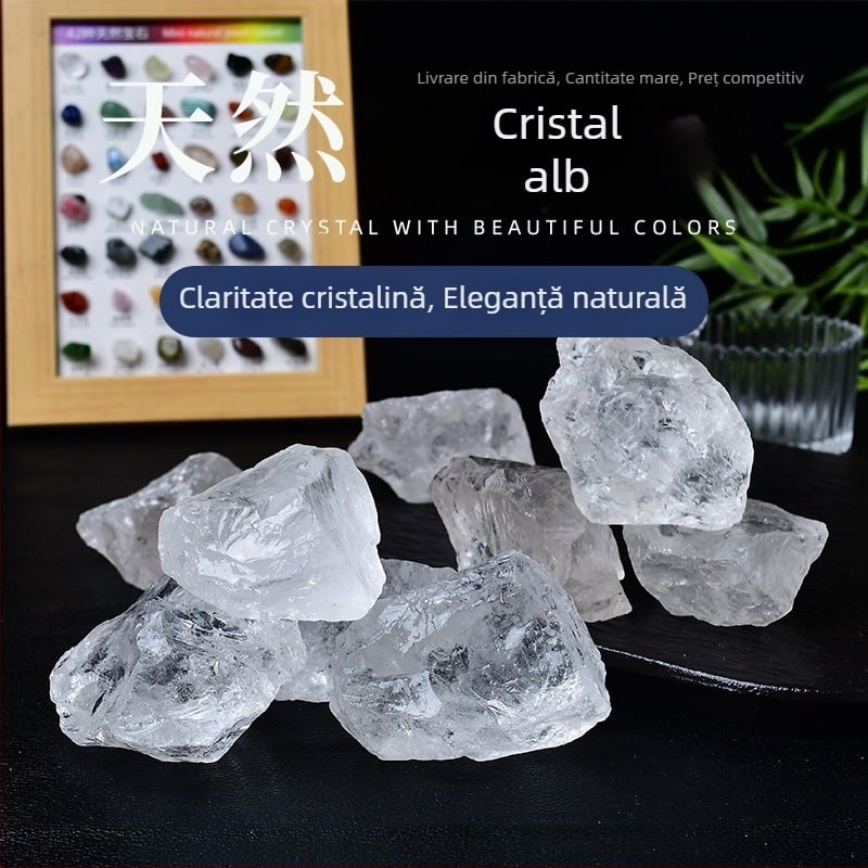 Piatră de cristal alb natural pentru aromaterapie – ornament decorativ din cristal