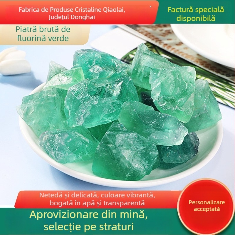 Fluorit verde natural, piatră difuzor pentru aromaterapie fără flacără pentru acvarii și decor de casă, mostră de cristal