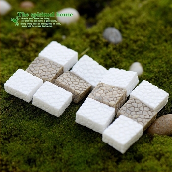 Ornament miniatural din mușchi din rășină cu design în trepte pentru decor DIY cu suculente