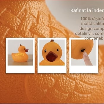 Rață din rășină cu iluminare, decor pentru grădină și casă, mic obiect decorativ