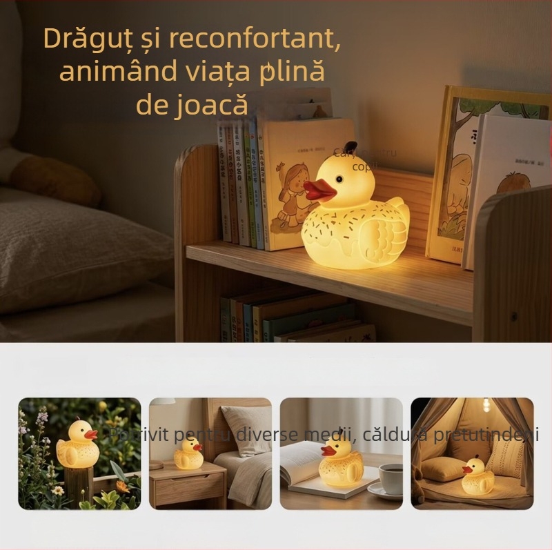 Figurină luminoasă din rășină în formă de rață pentru grădină, sufragerie și dormitor