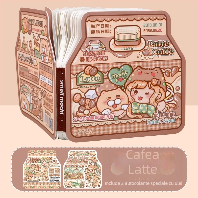 Little Mochi caiet pătrat din seria Drink Box, planner feminin cu design estetic și grilă rafinată