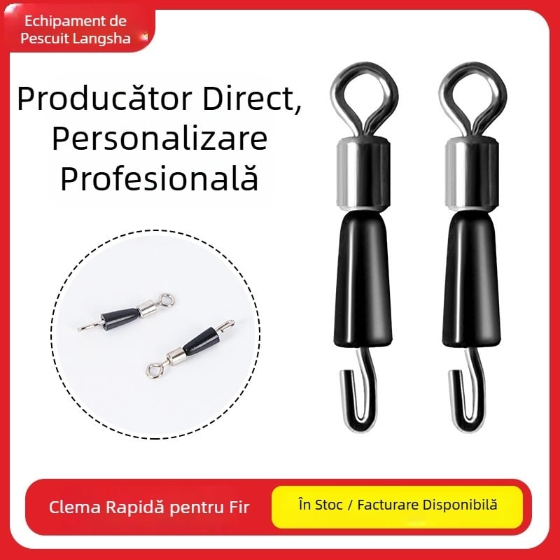 Conector rapid pentru linie de pescuit cu clip, șurub rotativ și opritor de linie – mic accesoriu de pescuit
