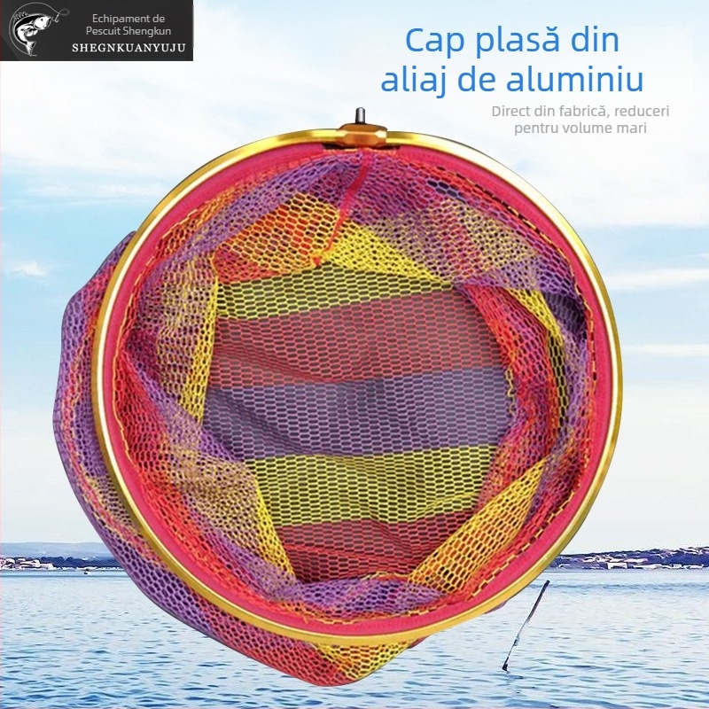 Capă de plasă din aliaj de aluminiu întărit, plasă colorată mai profundă, echipament pentru pescuit sportiv