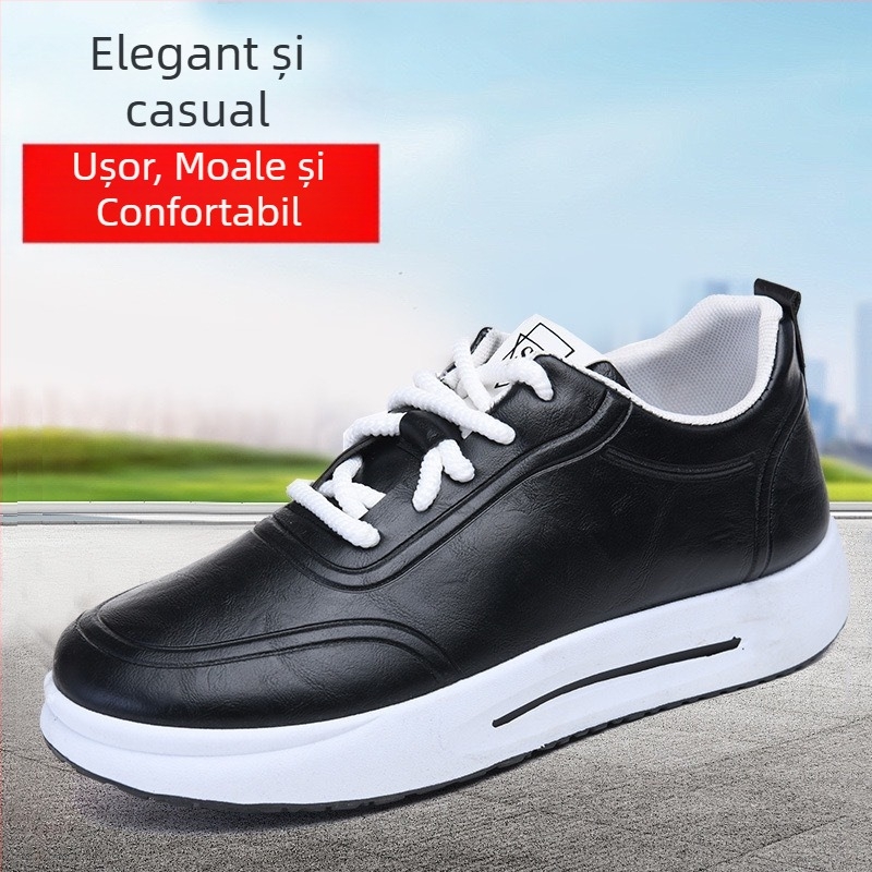 Adidași pentru bărbați cu talpă groasă, model nou 2025 primăvară-toamnă, uni, sport casual cu talpă moale