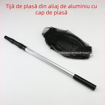 Bețișor pentru plasă din aliaj de aluminiu, 2,1 m, vârf din fier retractabil, accesorii pescuit