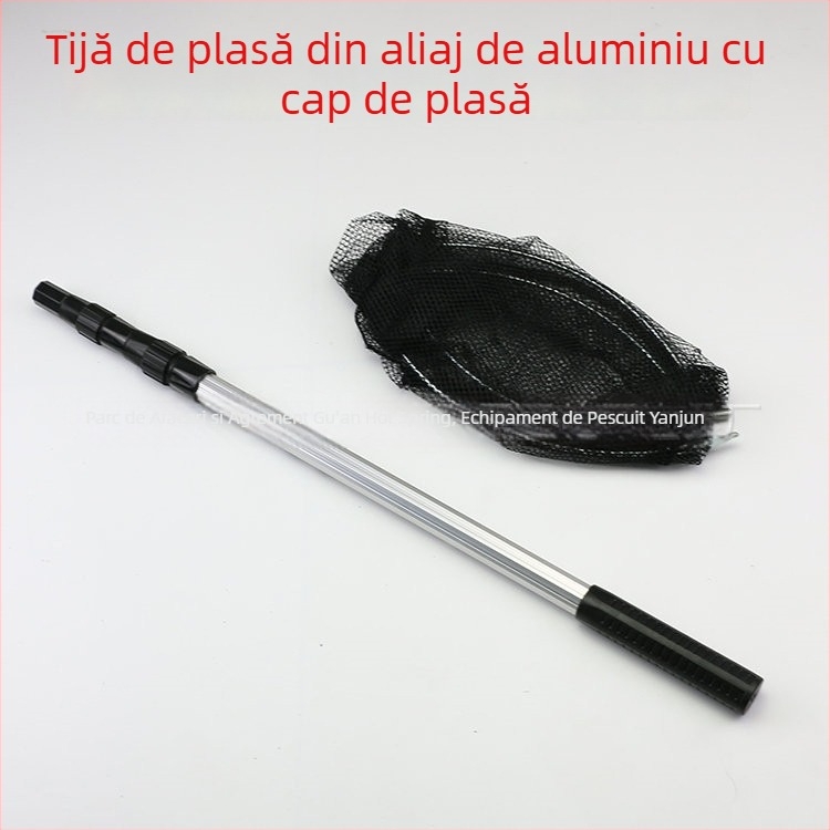 Bețișor pentru plasă din aliaj de aluminiu, 2,1 m, vârf din fier retractabil, accesorii pescuit