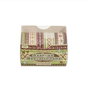 Set de bandă Washi Yuxian pentru DIY: decorare în mai multe scene, temă textură țesut Fair Isle, jurnal