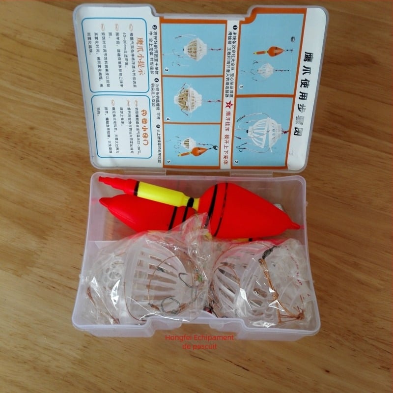 Set de pescuit caras cu cârlige explozive, cutie, set dublu de accesorii de pescuit pentru aruncare