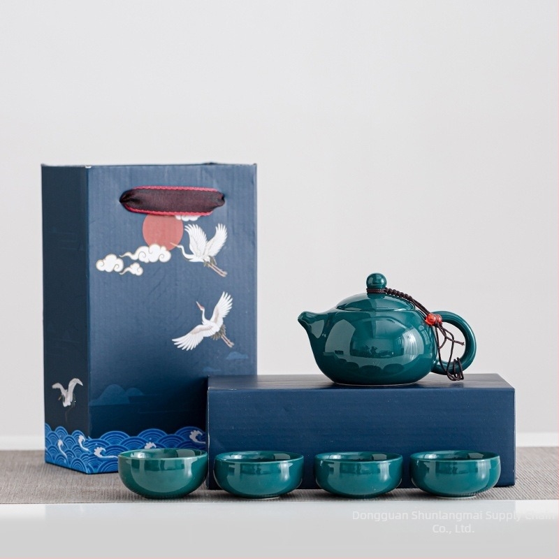 Set de ceai ceramic Kung Fu în cutie cadou