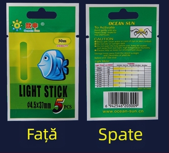 Oshin Pește Albastru — Set de 5 Bețe Luminoase pentru Pescuit