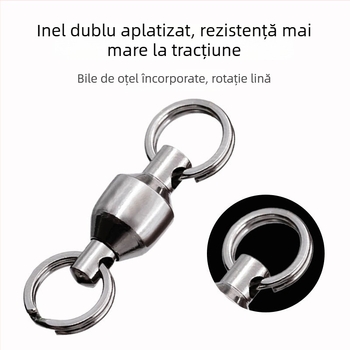 Set complet de echipamente de pescuit: rulmenți cu rulment de înaltă viteză, inel dublu plat, conector inel în formă de 8