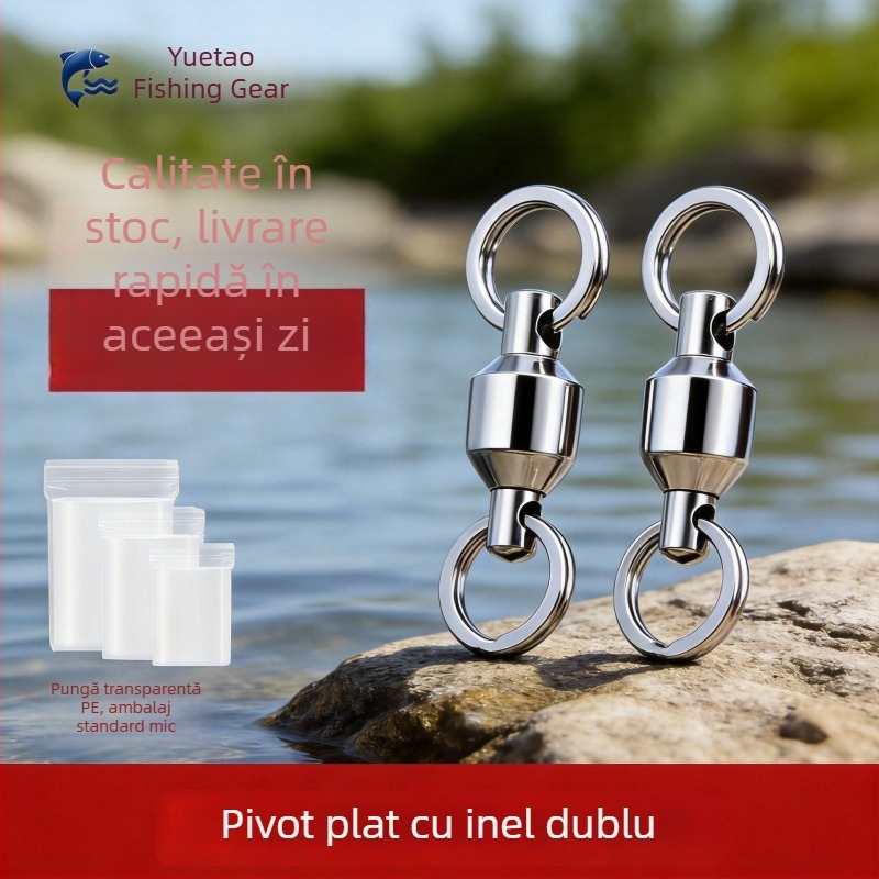 Set complet de echipamente de pescuit: rulmenți cu rulment de înaltă viteză, inel dublu plat, conector inel în formă de 8