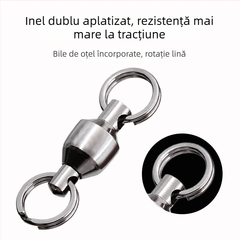 Set complet de echipamente de pescuit: rulmenți cu rulment de înaltă viteză, inel dublu plat, conector inel în formă de 8