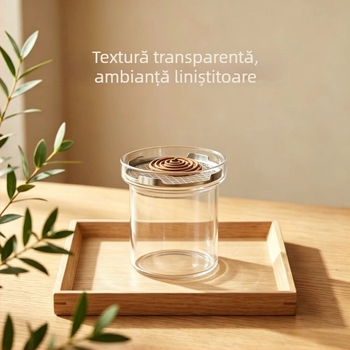 Arzător de tămâie din sticlă transparentă, stil minimalist nordic, lux discret pentru camera de ceai, birou și meditație