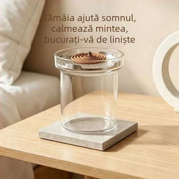 Arzător de tămâie din sticlă transparentă, stil minimalist nordic, lux discret pentru camera de ceai, birou și meditație