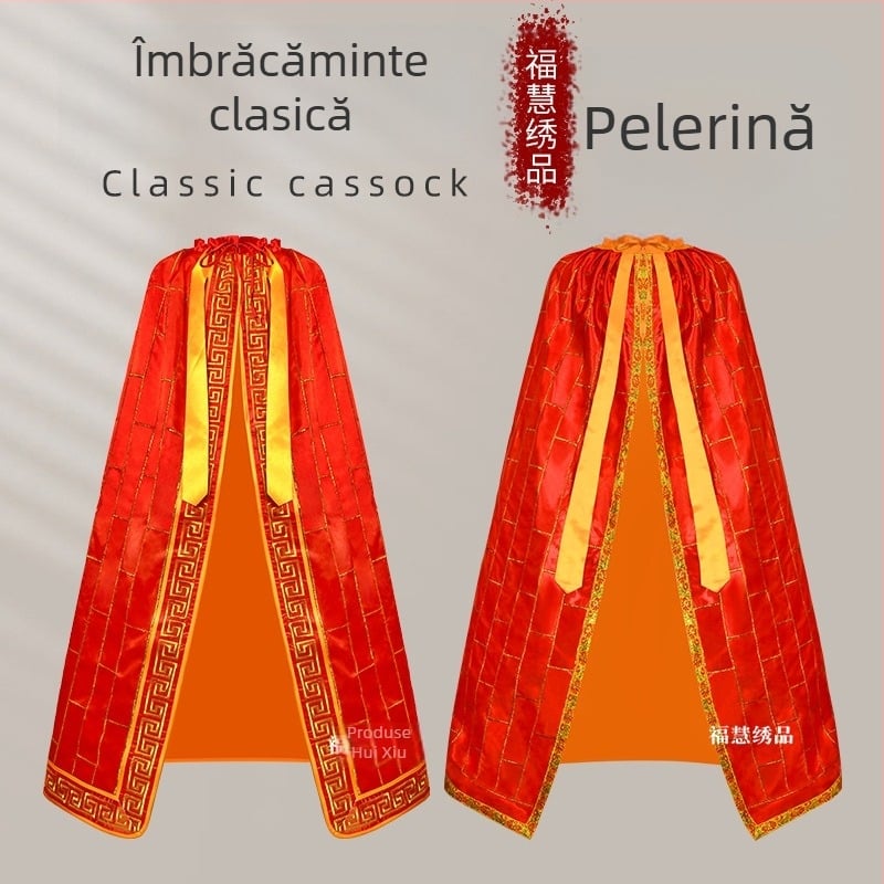 Pelerină budistă brodată cu figuri ale lui Buddha, Guanyin și Bodhisattva