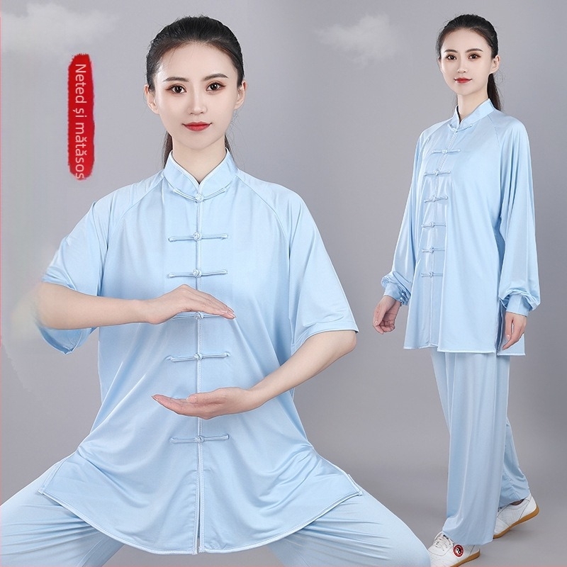 Milk Silk îmbrăcăminte unisex Tai Chi pentru primăvară-vară, îmbrăcăminte de înaltă clasă pentru arte marțiale, respirabilă, elastică și răcoroasă