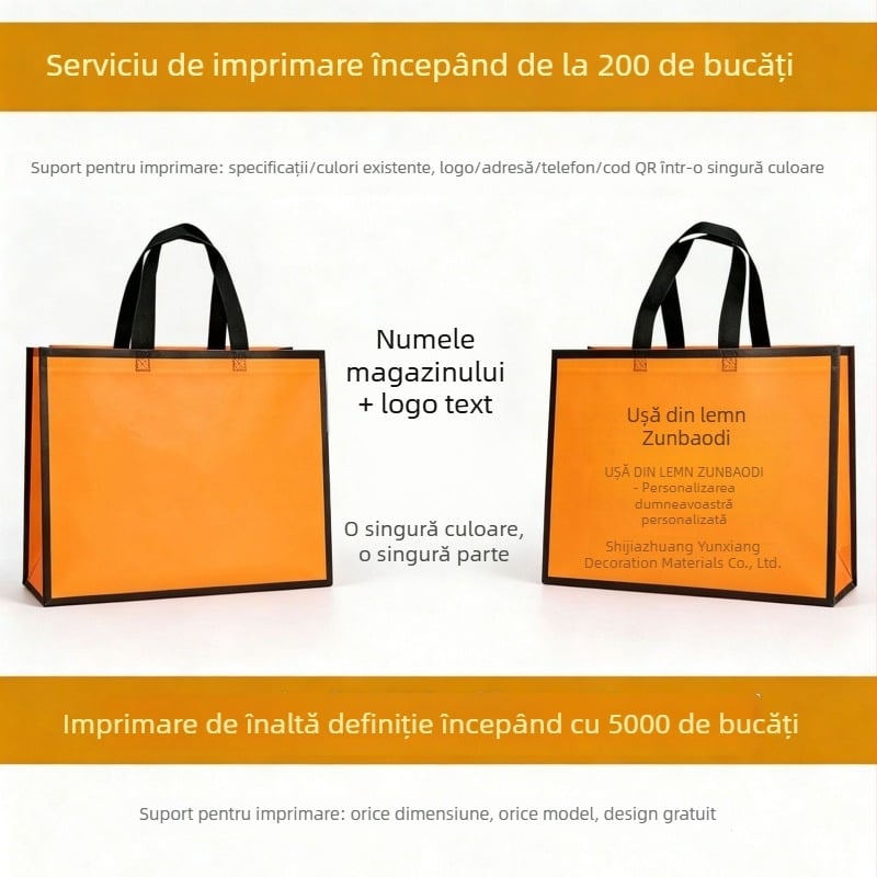 Geantă din material nețesut de înaltă calitate, tote extra-large pentru haine feminine, geantă de cumpărături și cadouri, cu imprimare a logo-ului