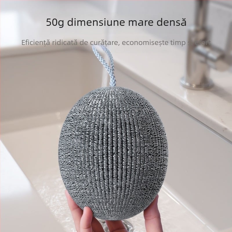 Bola de sârmă din oțel de calitate alimentară pentru curățare în bucătărie – spălarea vaselor și îndepărtarea ruginii, perie mare din oțel inoxidabil