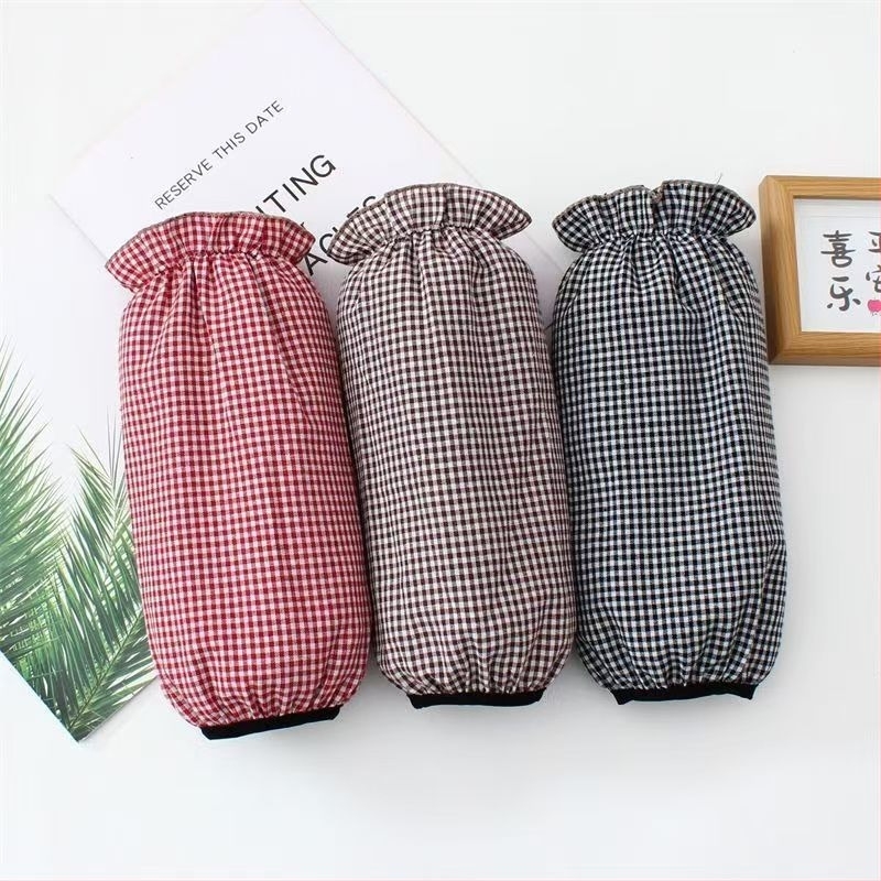 Mâneci din bumbac în carouri pentru lucru, lungi, protecție pentru brațe, unisex, mărime universală, croială liberă