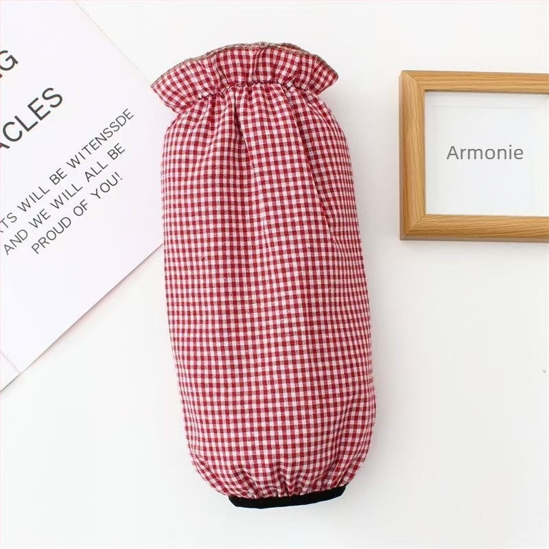 Mâneci din bumbac în carouri pentru lucru, lungi, protecție pentru brațe, unisex, mărime universală, croială liberă