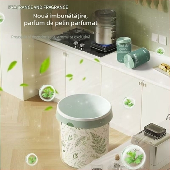 100 pungi mari de gunoi pe rolă pentru uz casnic, îngroșate, cu mâneri, protecție anti-țânțari pentru bucătărie, șnur fără rupturi, pungi mari din plastic