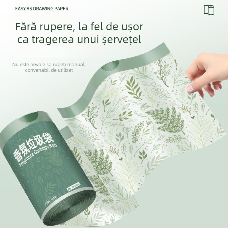 100 pungi mari de gunoi pe rolă pentru uz casnic, îngroșate, cu mâneri, protecție anti-țânțari pentru bucătărie, șnur fără rupturi, pungi mari din plastic