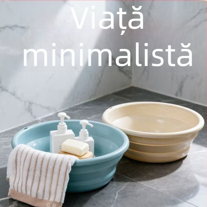 Vas pliabil din plastic, pentru uz casnic și în cămin, economisește spațiul, stil de viață minimalist, vas multifuncțional pentru înmuierea picioarelor, spălarea feței, rufelor și a legumelor