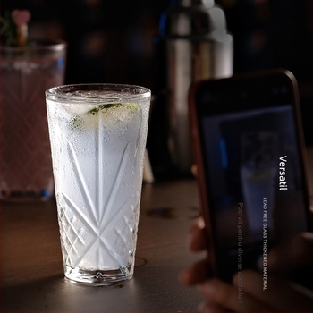 Pahar Collins stil Japonez, drept, gros, pentru cocktailuri, pentru bar, pentru băuturi lungi și reci, gravură creativă, pahar de amestecare