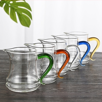 Set de cești din sticlă borosilicat de înaltă calitate pentru ceremonia de ceai Kung Fu acasă, cu tavă de ceai și ceașcă triunghiulară de sticlă