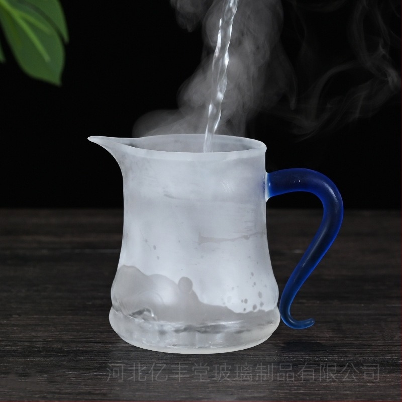 Set de cești din sticlă borosilicat de înaltă calitate pentru ceremonia de ceai Kung Fu acasă, cu tavă de ceai și ceașcă triunghiulară de sticlă