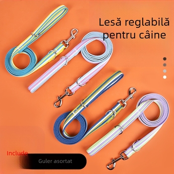 Lesă de câine din pânză pentru dresaj, întărită și extinsă, universală pentru rase medii (Golden Retriever, Labrador)