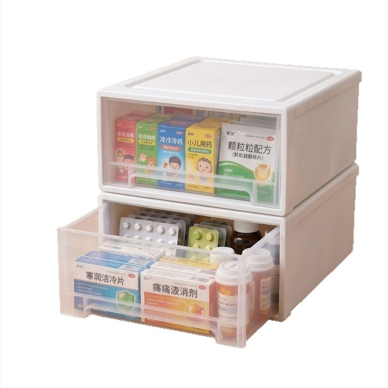Cutie de depozitare pentru medicamente cu sertare, organizator pentru uz casnic, dulap medical de stocare