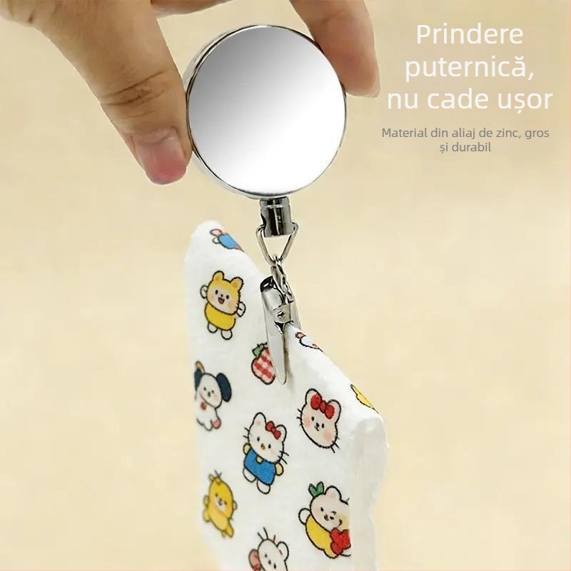 Clip retractabil multifuncțional cu revenire automată, fără găuri, pentru prosoape și șnur de tras