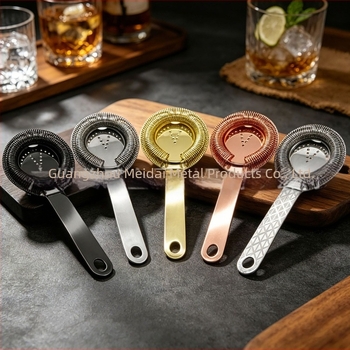 Filtru Hawthorne din oțel inoxidabil pentru bar – pentru gheață zdrobită și pulpă de lămâie, unealtă pentru tejghea