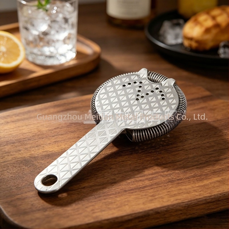 Filtru Hawthorne din oțel inoxidabil pentru bar – pentru gheață zdrobită și pulpă de lămâie, unealtă pentru tejghea