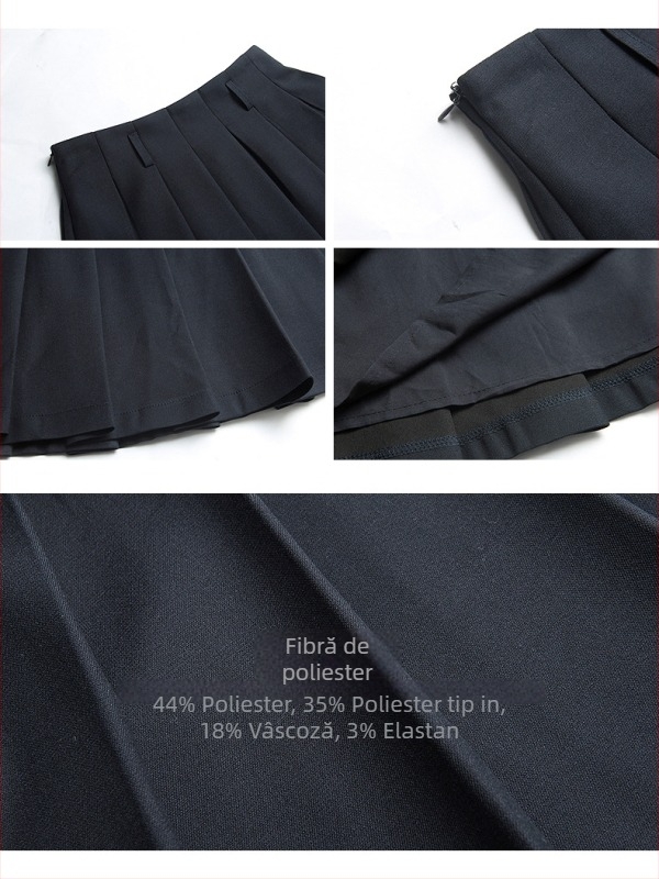 Miu Academy Style fustă midi plissată, talie înaltă, croială A, primăvara 2026, cod N0092D