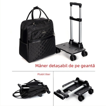 Rucsac cu roți, pentru școală și călătorii, 20-35 L, material Oxford, model geometric, unisex