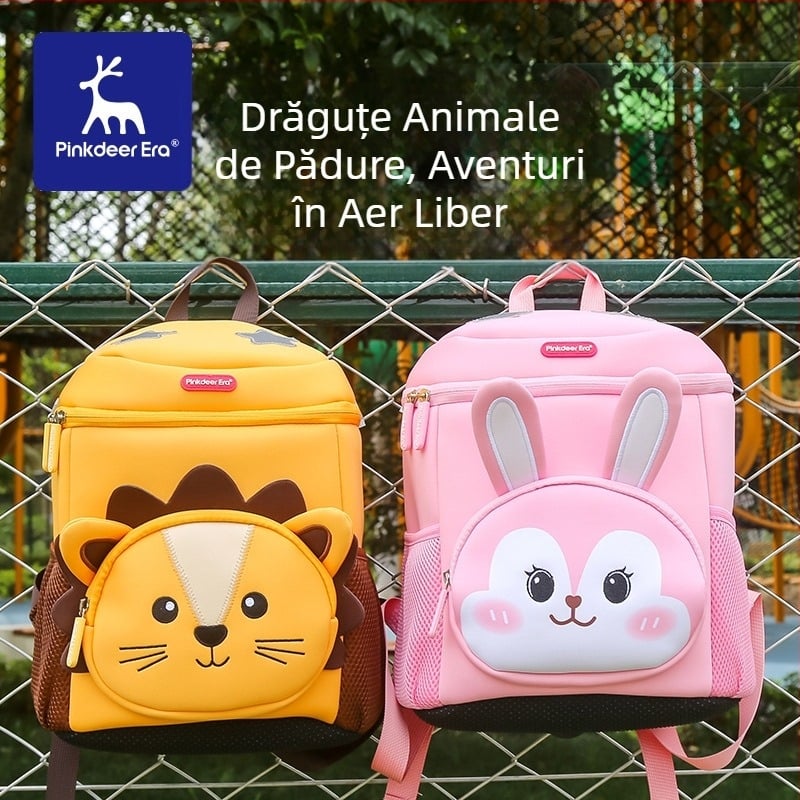 Geantă bucket pentru copii, rucsac la modă pentru grădiniță, cu design animale desen animate, antiderapant