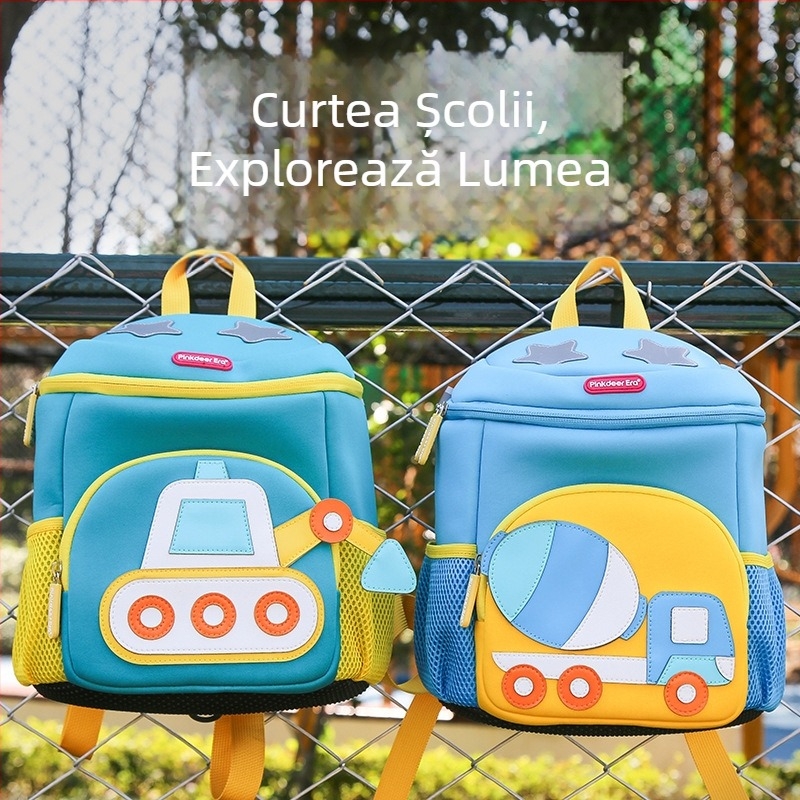 Geantă bucket pentru copii, rucsac la modă pentru grădiniță, cu design animale desen animate, antiderapant