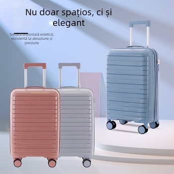Geantă de voiaj cu rotile universale, ușoară, încuietoare cu combinație, geantă de cabină multifuncțională, model cu dungi