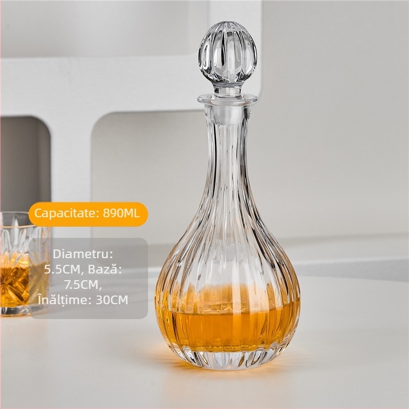 Decantor din sticlă, în stil european, pentru whisky și vin, 750 ml