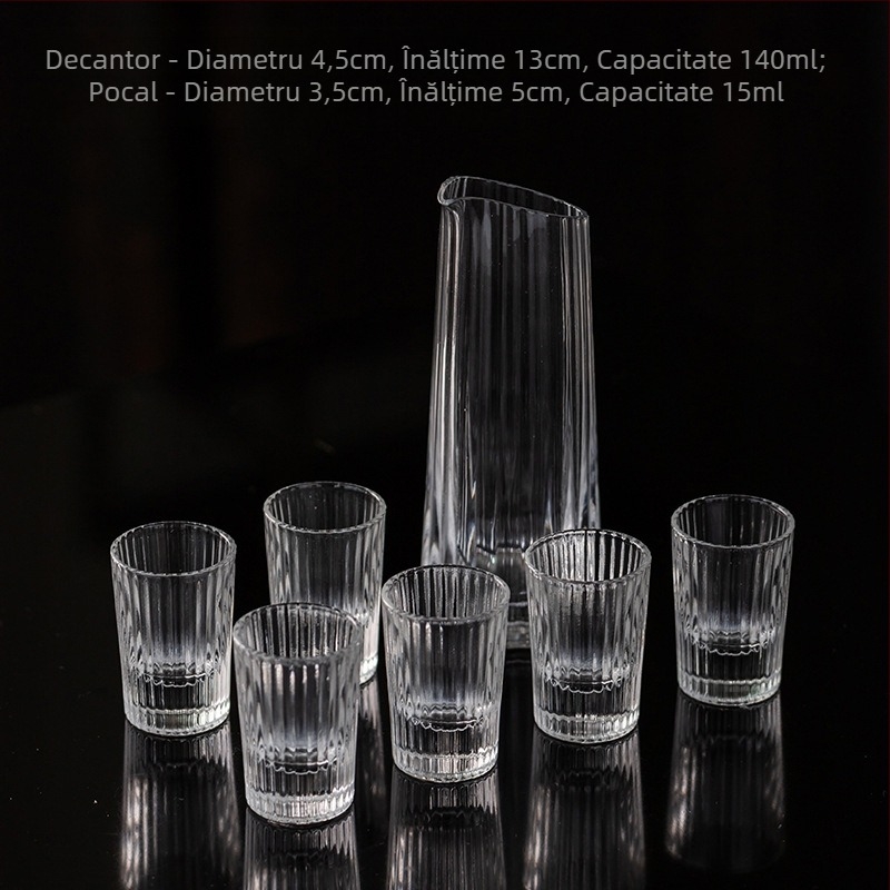 Set decantator cu cioc de turnare și pahar de măsurare cu scară, sticlă borosilicat de înaltă rezistență, 101–200 ml, pentru uz casnic și hotelier