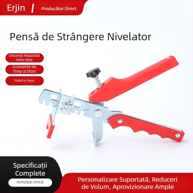Nivelator de plăci reglabil cu mai multe niveluri, clemă de strângere reutilizabilă și mâner antiderapant, durabil