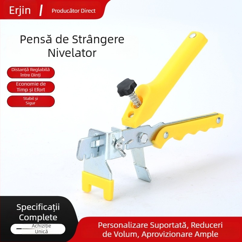 Nivelator de plăci reglabil cu mai multe niveluri, clemă de strângere reutilizabilă și mâner antiderapant, durabil
